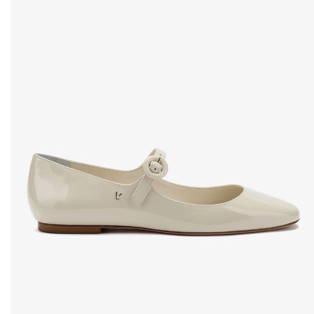 Larroude Patent Leather Flats - Off White 7.5